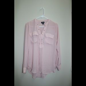 Sheer button down dress shirt